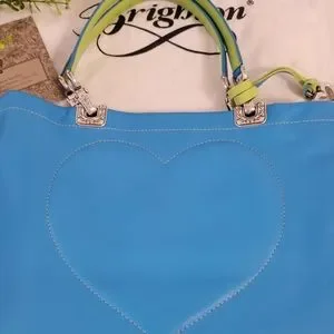 Brighton Bags Brighton Vintage Leather Heart Stitch Reversible